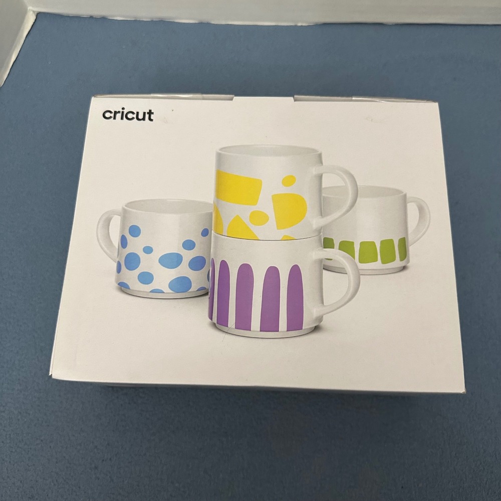 Cricut® Stackable Ceramic Mug Blank, White - 10 oz/300 ml 4 Mugs